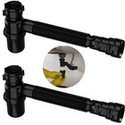 Sifão Sanfonado Com Copo 49cm Preto | Astra | Kit C/ 2 Un